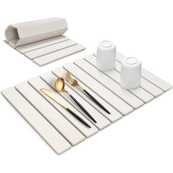 Dish Drying Mat Quick Absorbent Kitchen Counter Heat Resistant Pad - Picture 8 of 8